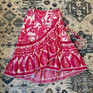 FARM RIO
Tropical Wood-Cut Maxi-Skirt